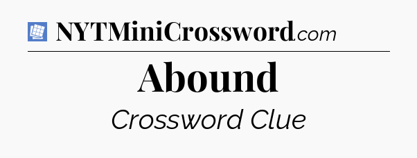 Abound Puzzle Page Crossword Clue