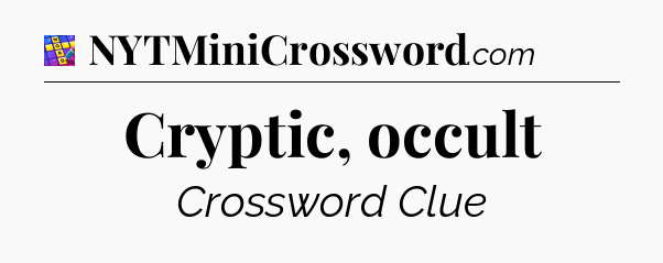 Cryptic, occult Codycross