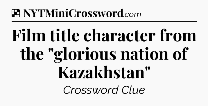 Solution: Film title character from the 