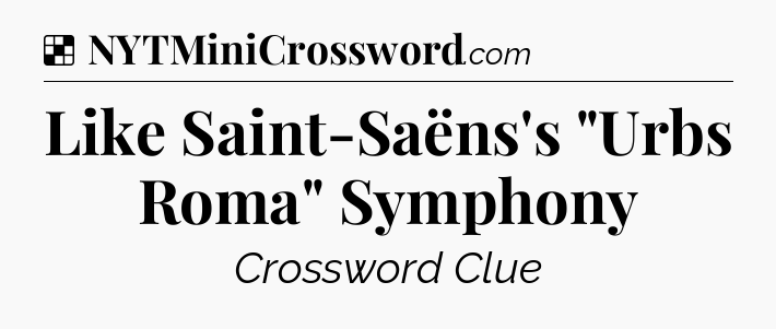 Solution: Like Saint-Saëns's 
