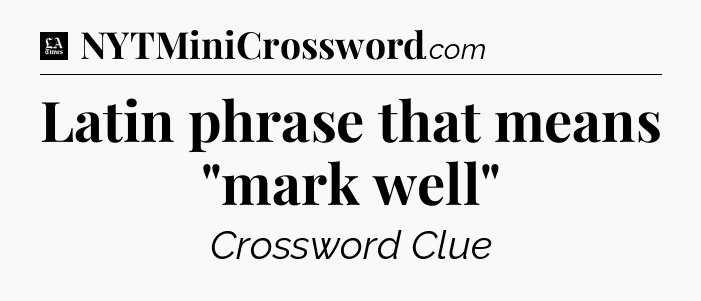 Latin phrase that means 