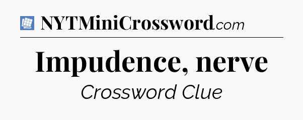 Impudence, nerve Puzzle Page Crossword Clue