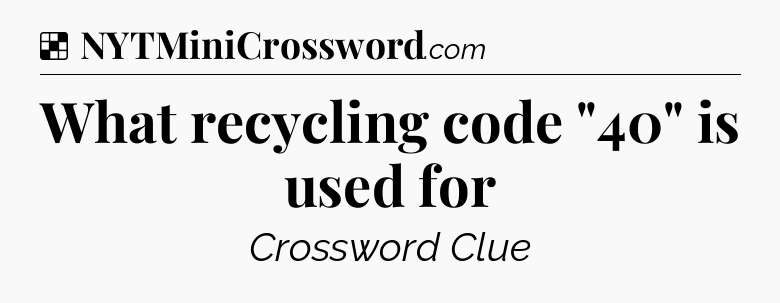 Solution: What recycling code 