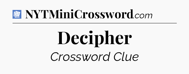 Decipher Puzzle Page Crossword Clue