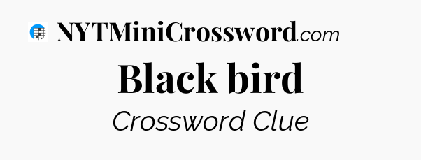 Black bird Crossword Clue