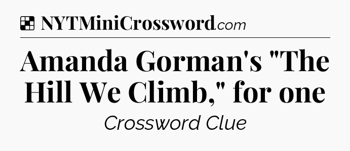 Solution: Amanda Gorman's 
