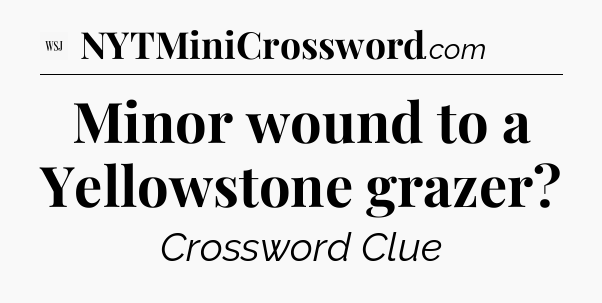 Minor wound to a Yellowstone grazer - WSJ Crossword