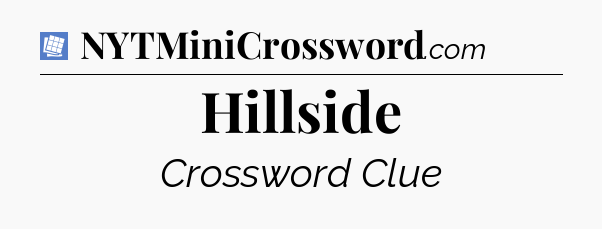 Hillside Puzzle Page Crossword Clue