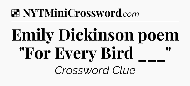 Solution: Emily Dickinson poem 