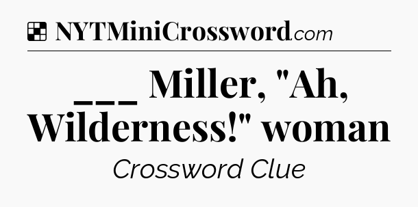 Solution: ___ Miller, 