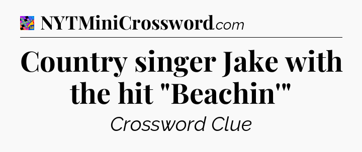 Country singer Jake with the hit 