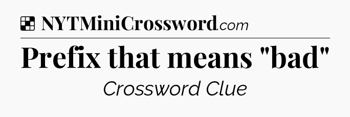 Solution: Prefix that means 