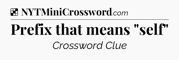 Solution: Prefix that means 