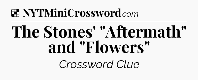 Solution: The Stones' 