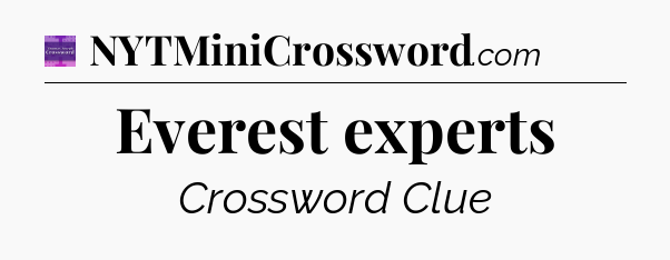 Everest experts - Thomas Joseph Crossword