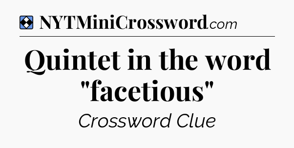 Solution: Quintet in the word 