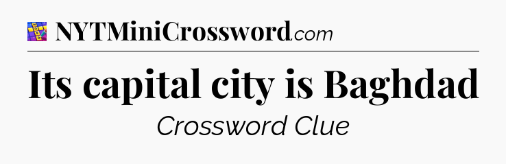 Its capital city is Baghdad Codycross