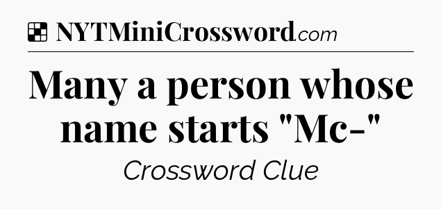 Solution: Many a person whose name starts 