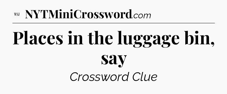 Places in the luggage bin, say - WSJ Crossword
