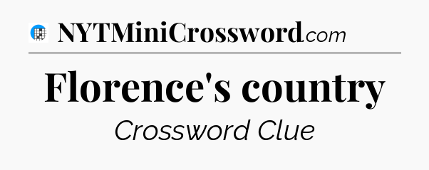 Florence's country Crossword Clue