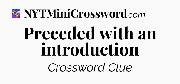 Preceded with an introduction Codycross