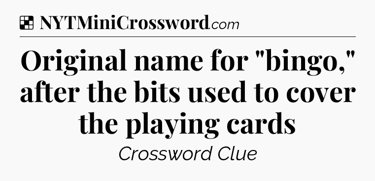 Solution: Original name for 