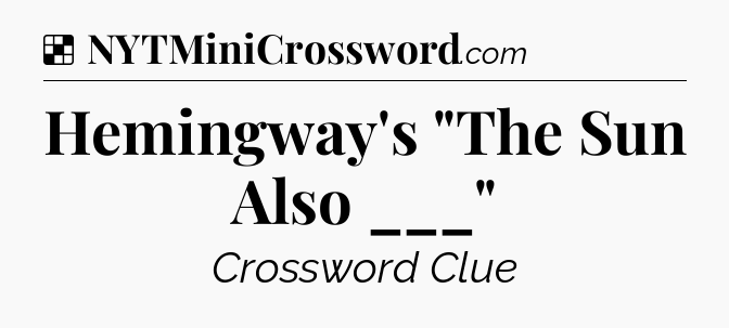 Solution: Hemingway's 