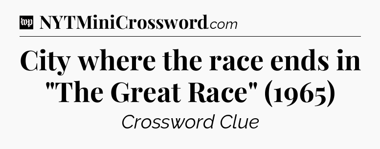 City where the race ends in 