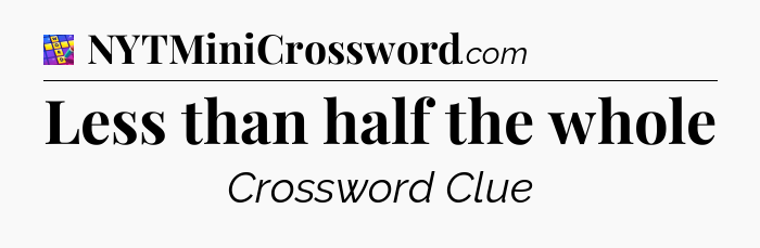 Less than half the whole Codycross