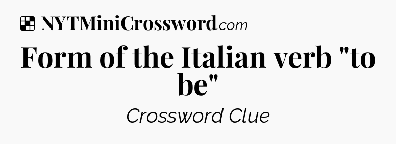 Solution: Form of the Italian verb 