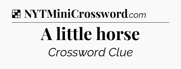 Solution: A little horse - NYT Crossword