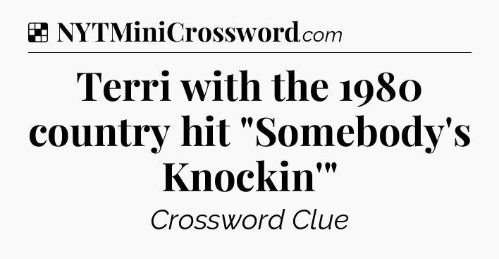 Solution: Terri with the 1980 country hit 
