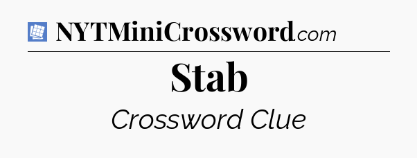 Stab Puzzle Page Crossword Clue
