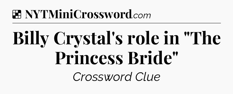 Solution: Billy Crystal's role in 