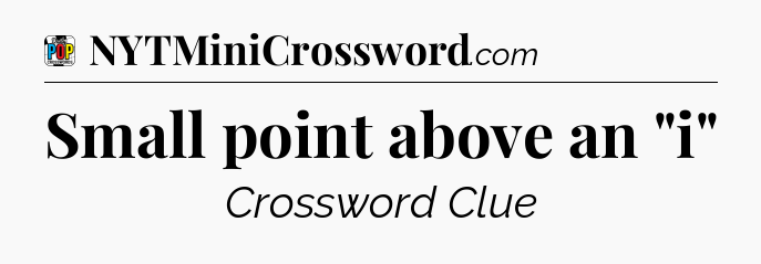 Small point above an 