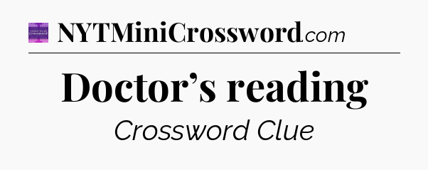 Doctor’s reading - Thomas Joseph Crossword