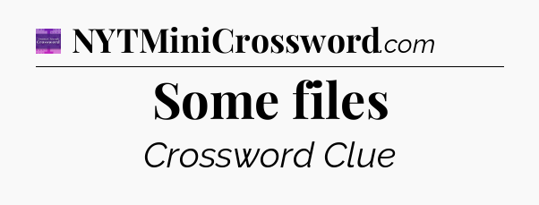 Some files - Thomas Joseph Crossword