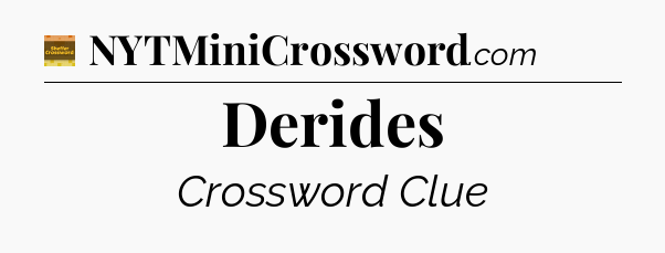Derides - Eugene Sheffer Crossword
