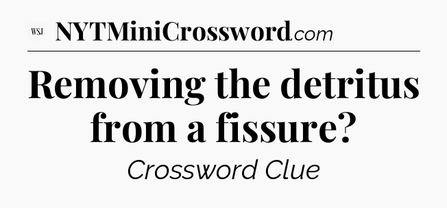 Removing the detritus from a fissure - WSJ Crossword