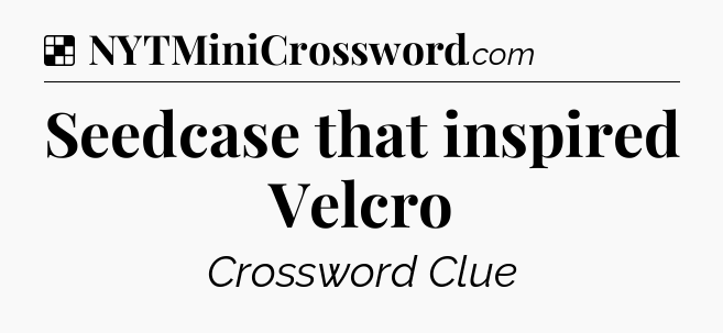 Solution: Seedcase that inspired Velcro - NYT Crossword