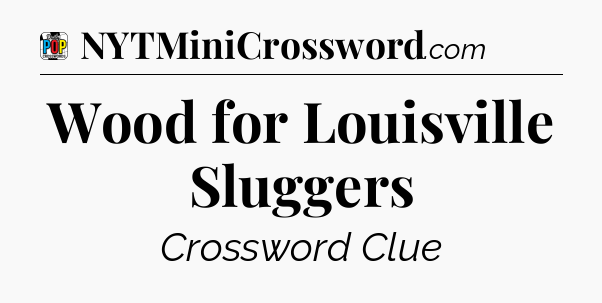 Wood for Louisville Sluggers Crossword Clue