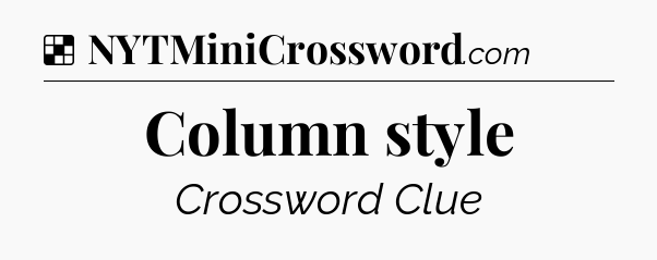 Solution: Column style - NYT Crossword