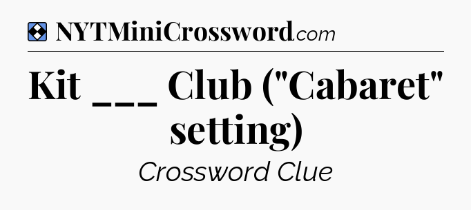 Solution: Kit ___ Club (