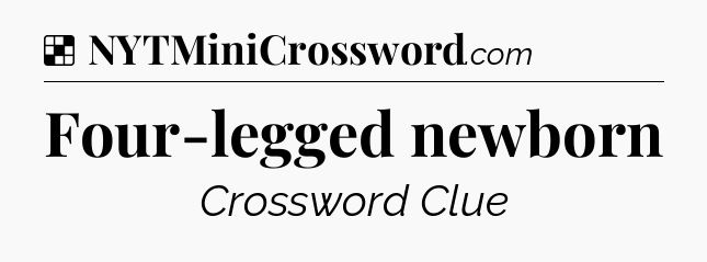 Solution: Four-legged newborn - NYT Crossword