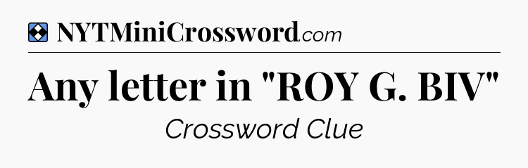Solution: Any letter in 