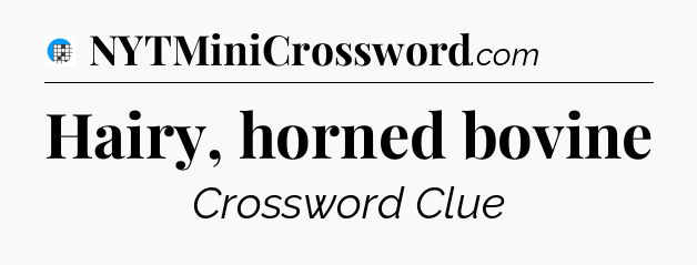 Hairy, horned bovine Crossword Clue