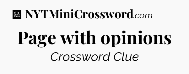 Page with opinions - LA Times Crossword