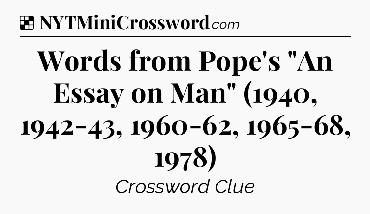 Solution: Words from Pope's 