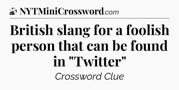 British slang for a foolish person that can be found in 