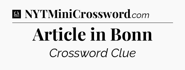 Article in Bonn - LA Times Crossword